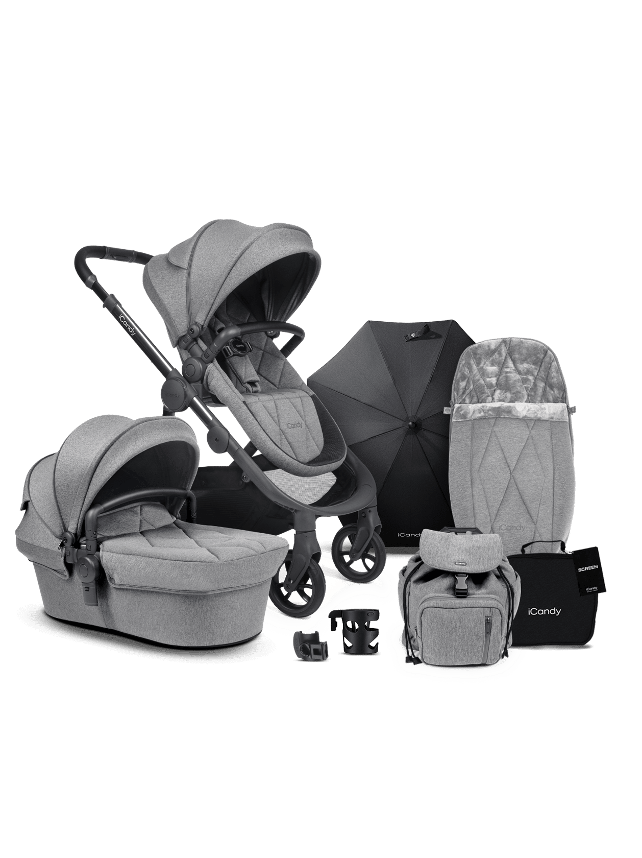 Orange Pushchair and Carrycot - Complete Bundle
