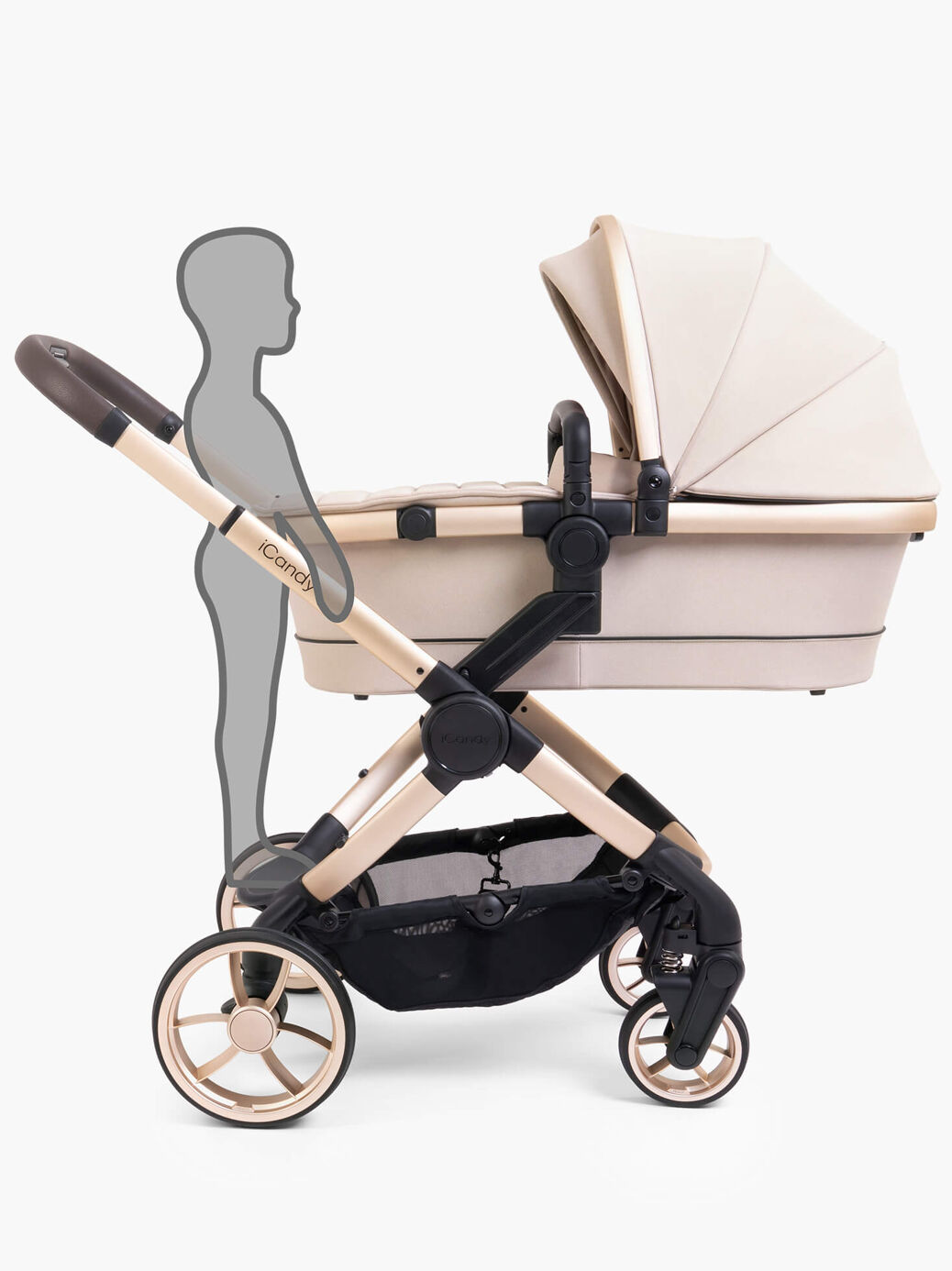 Peach 7 Pushchair and Carrycot in Biscotti - iCandy