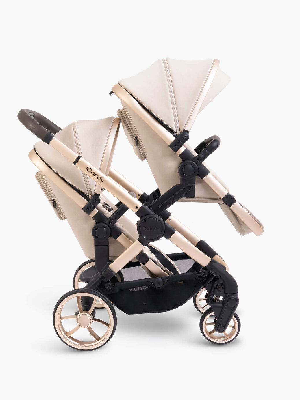 Peach 7 Double Pushchair & Carrycot in Biscotti - iCandy